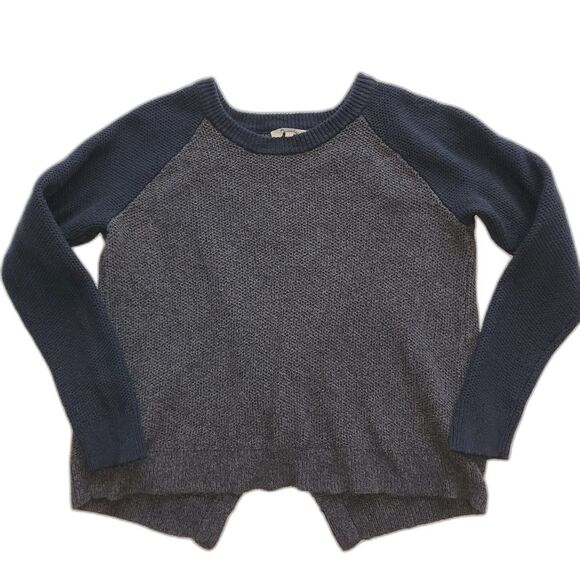 Madewell Grey Blue Cross-Back Colorblock Pullover Sweater Size S - Picture 1 of 8